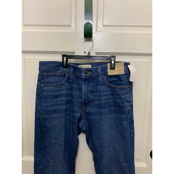 Madewell Jeans Mens 33X32 Slim Straight Medium Dark Wash NWT - Picture 4 of 5